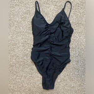 Black one piece bathing suit